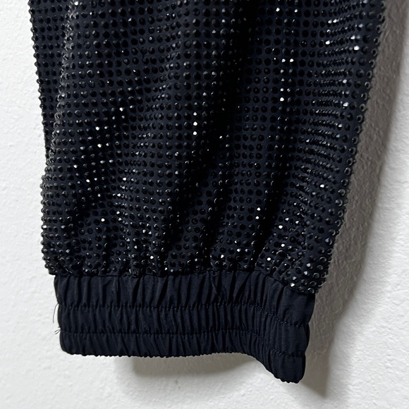 RtARhinestone Black Jogger Pants Women’s Sz Large - Picture 8 of 10